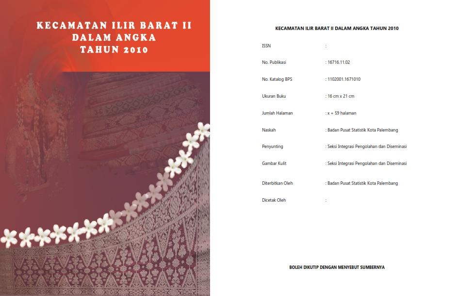 Kecamatan Ilir Barat II Dalam Angka Tahun 2010