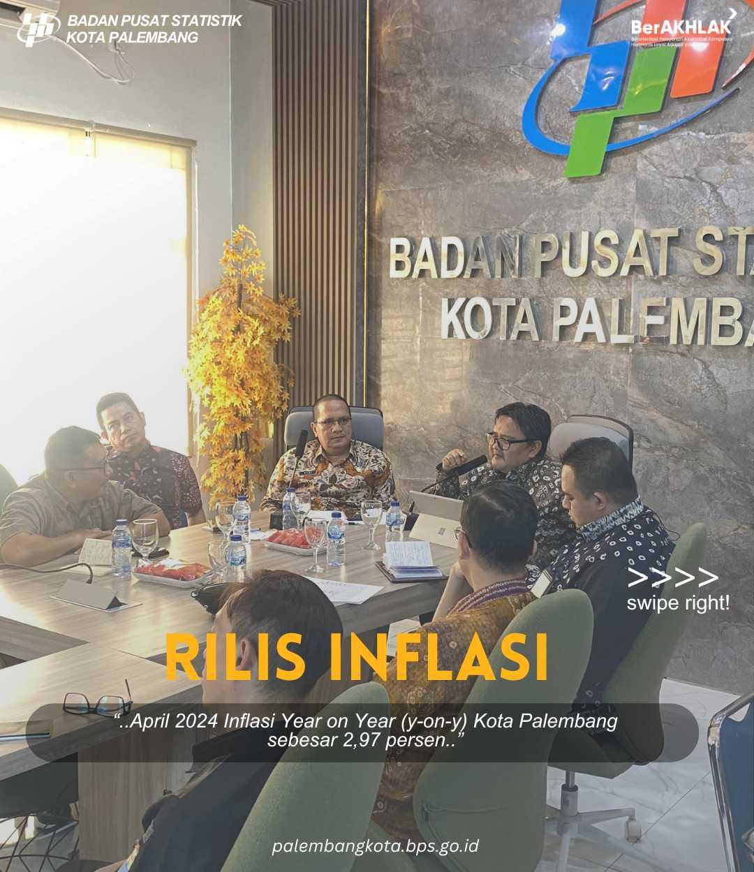 Rilis BRS Inflasi Bulan April 2024 Kota Palembang