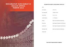 Kecamatan Ilir Barat II Dalam Angka Tahun 2010